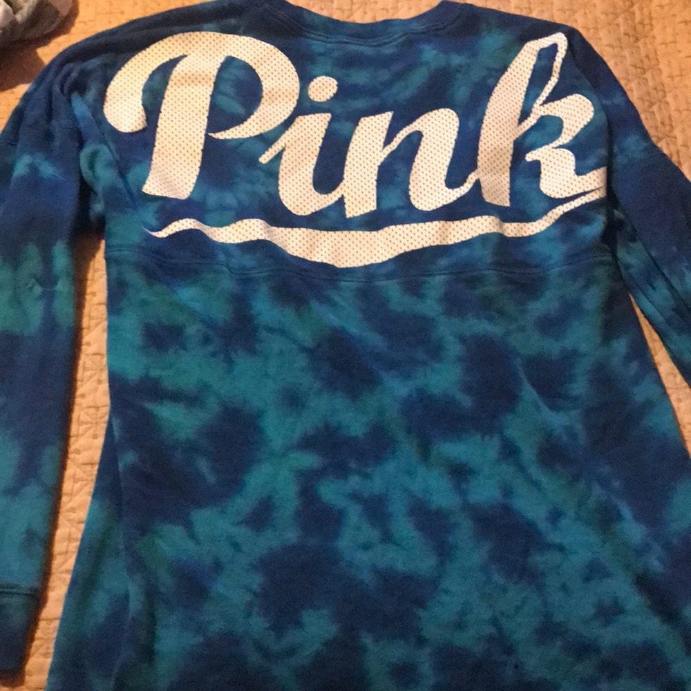 Pink tye dye crew